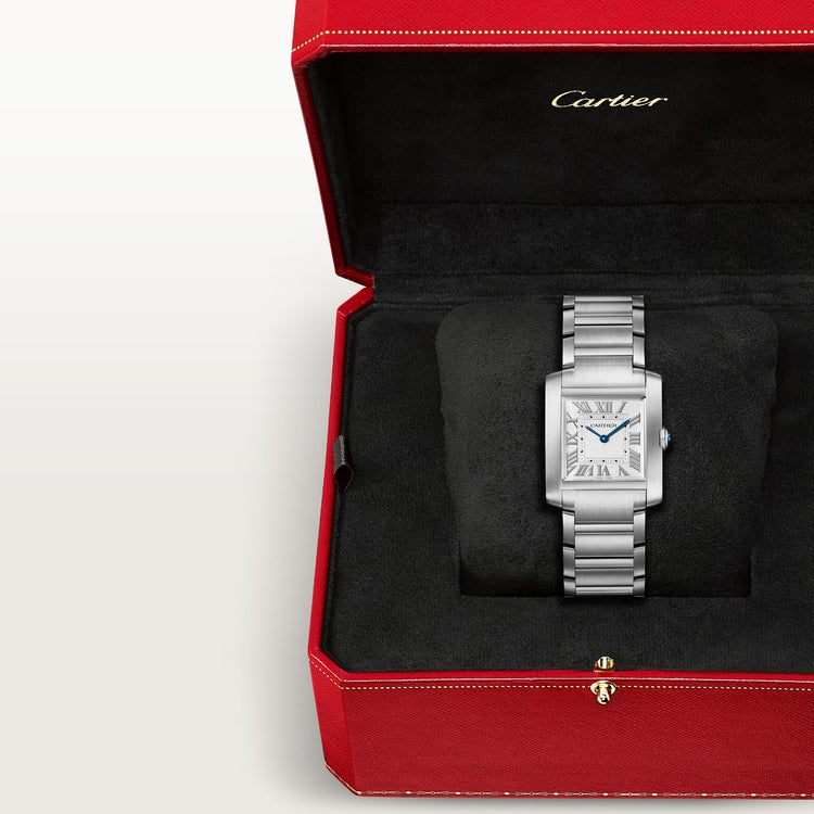 Cartier Tank 32.0 x 27.0mm Quartz Silvered Dial Steel Bracelet Watch