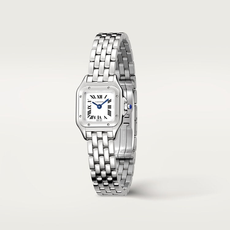 Cartier Panthère 25.1 x 18.5mm Quartz Silver Dial Silver Steel Bracelet Watch