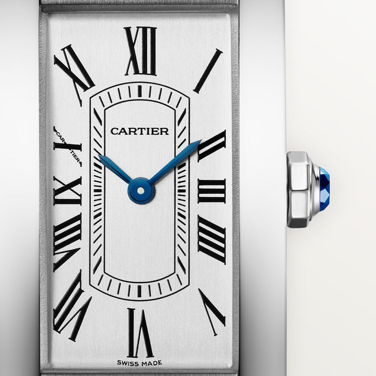 Cartier Tank 35.4 x 19.4mm Quartz satin-brushed Dial Alligator Strap Watch
