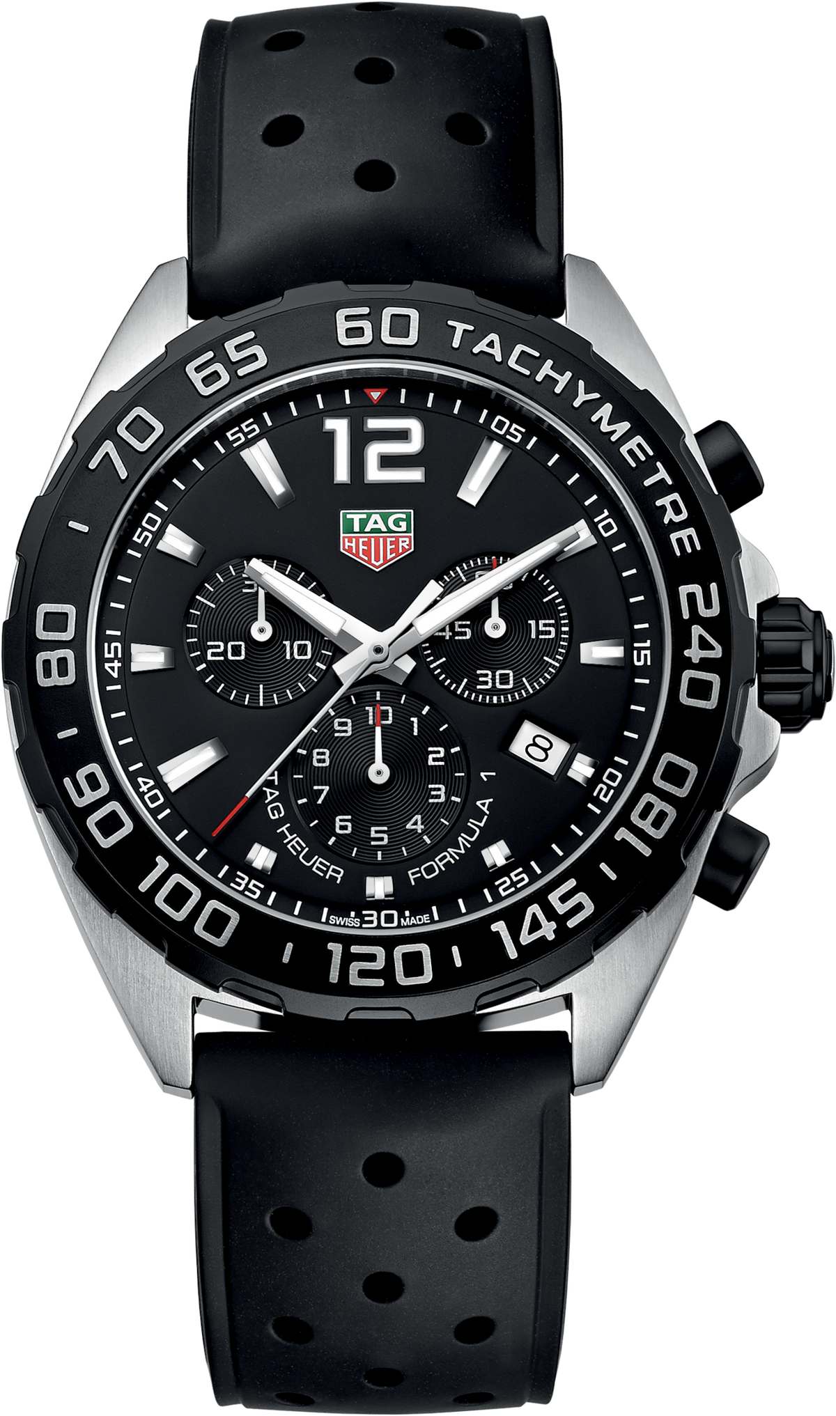 TAG Heuer Formula 1 43mm Quartz Black Dial Black Rubber Watch