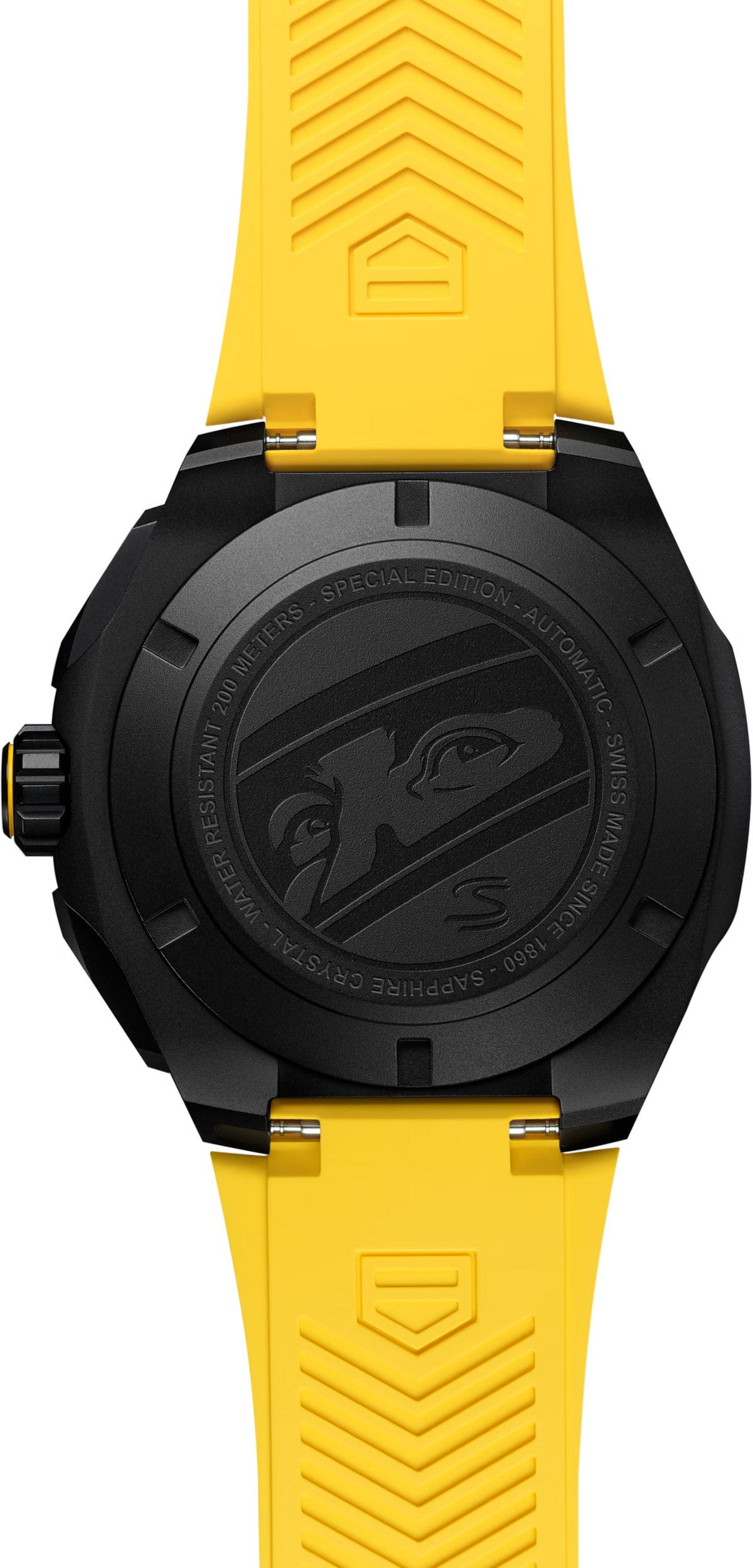 TAG Heuer Formula 1 44mm Automatic Black & Yellow Sunray brushed Dial Yellow Rubber Watch
