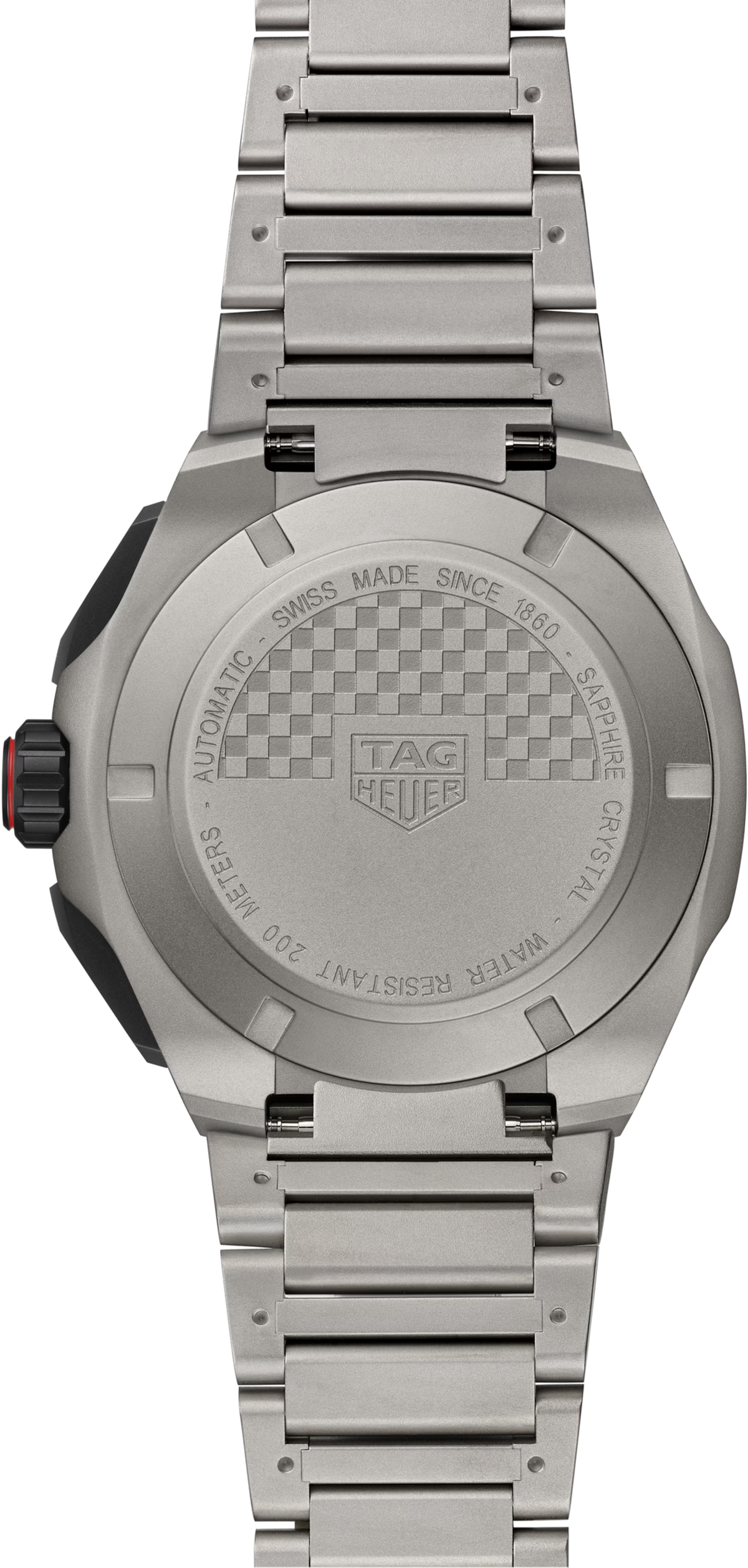 TAG Heuer Formula 1 44mm Automatic Black & Red Opalin Dial Silver Titanium Watch