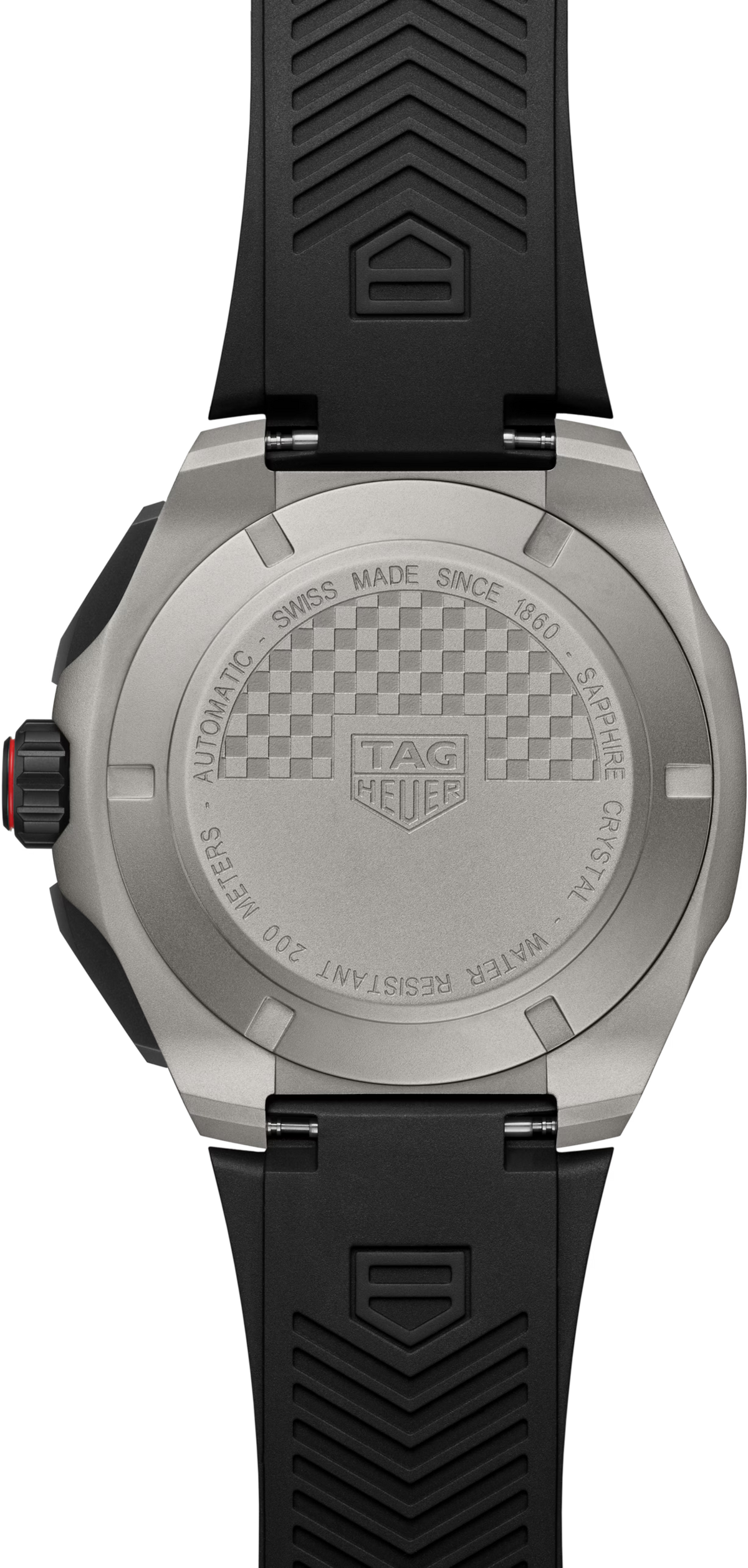 TAG Heuer Formula 1 44mm Automatic Black & Red Opalin Dial Black Rubber Watch