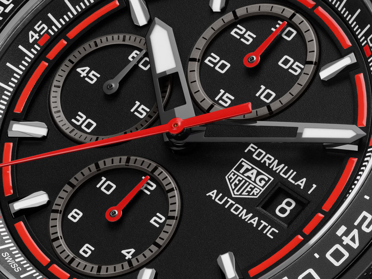 TAG Heuer Formula 1 44mm Automatic Black & Red Opalin Dial Red Rubber Watch