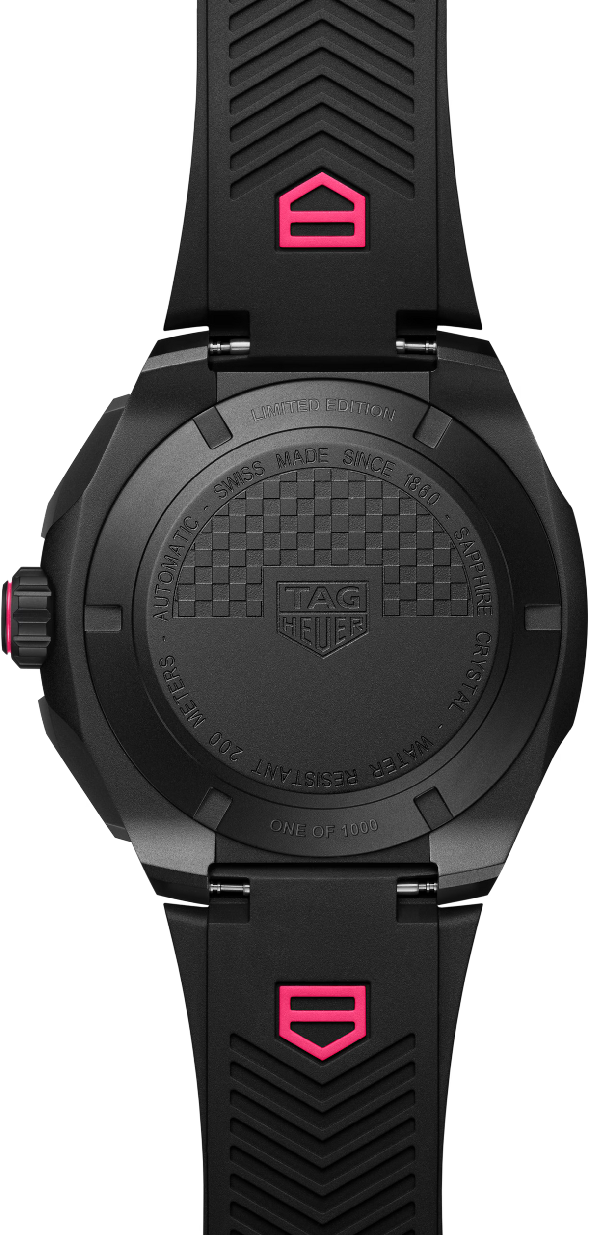 TAG Heuer Formula 1 44mm Automatic Black & Pink Opalin Dial Black & pink Rubber Watch