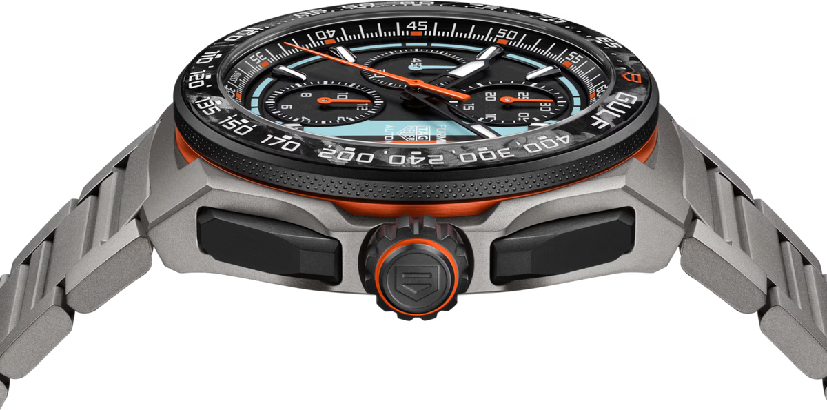 [SIMCHA-TOP500:TAG-HEUER:CBZ208B.BF0009:03] TAG Heuer Formula 1 Chronograph x Gulf CBZ208B.BF0009 Automatic, 44 mm, Titanium coated with black DLC