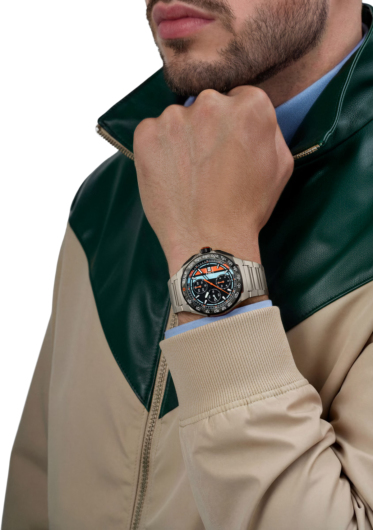 [SIMCHA-TOP500:TAG-HEUER:CBZ208B.BF0009:02] TAG Heuer Formula 1 Chronograph x Gulf CBZ208B.BF0009 Automatic, 44 mm, Titanium coated with black DLC
