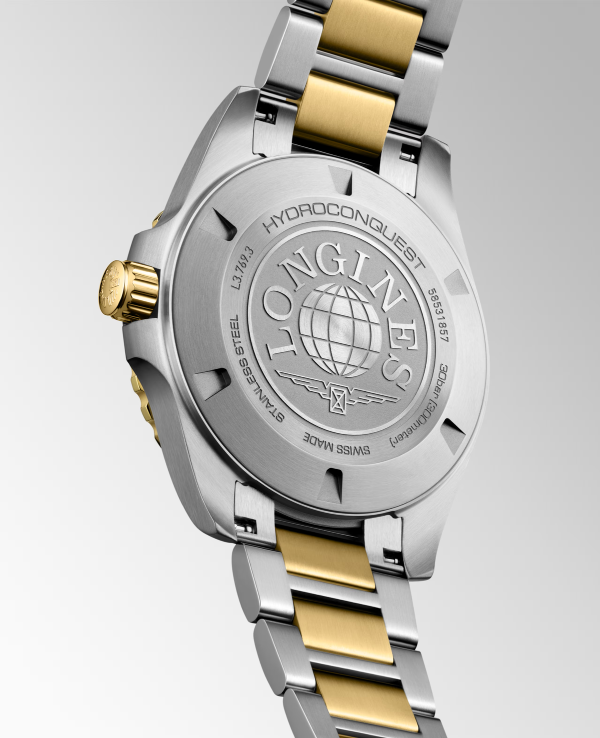 Longines HydroConquest 42.00mm Quartz Blue sandblasted Dial Yellow Stainless Steel Bracelet Watch