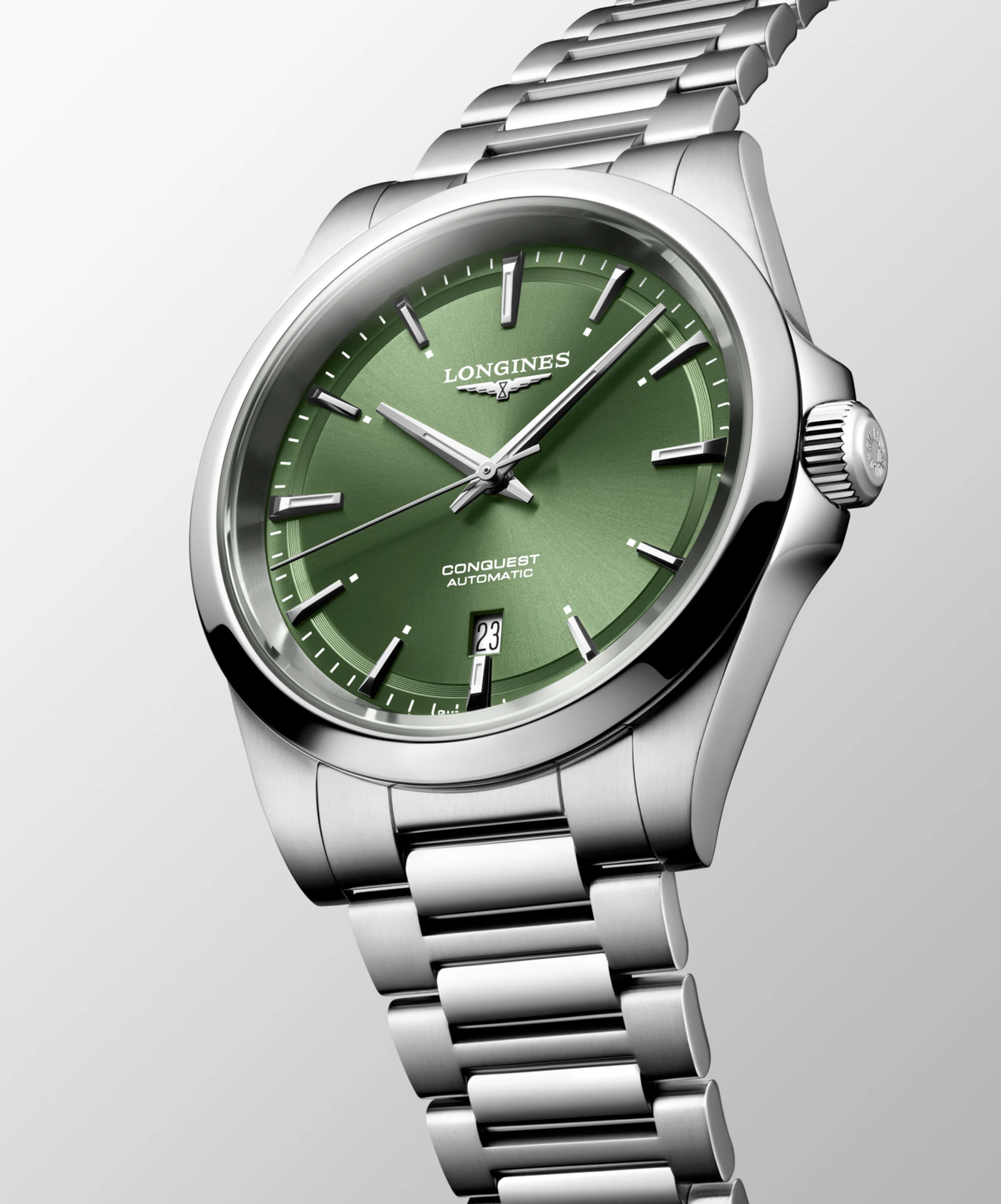 Longines Conquest 41.00mm Automatic Sunray green Dial Stainless Steel Bracelet Watch