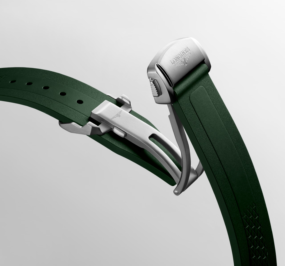 Longines Conquest 41.00mm Automatic Sunray green Dial Green Rubber Strap Watch