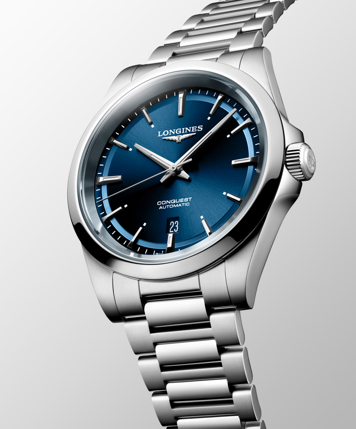 Longines Conquest 41.00mm Automatic Sunray blue Dial Stainless Steel Bracelet Watch
