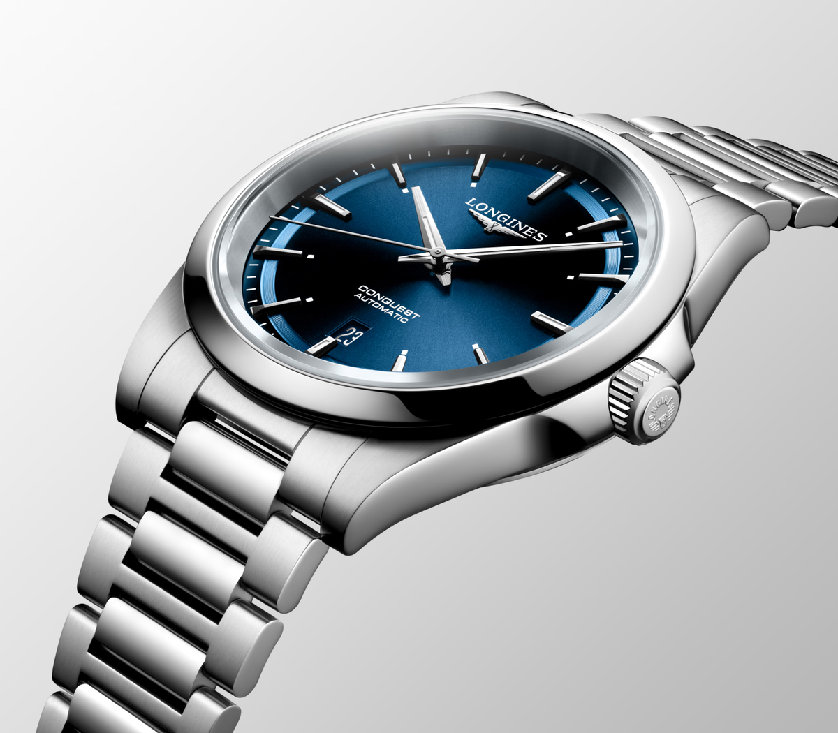 Longines Conquest 41.00mm Automatic Sunray blue Dial Stainless Steel Bracelet Watch