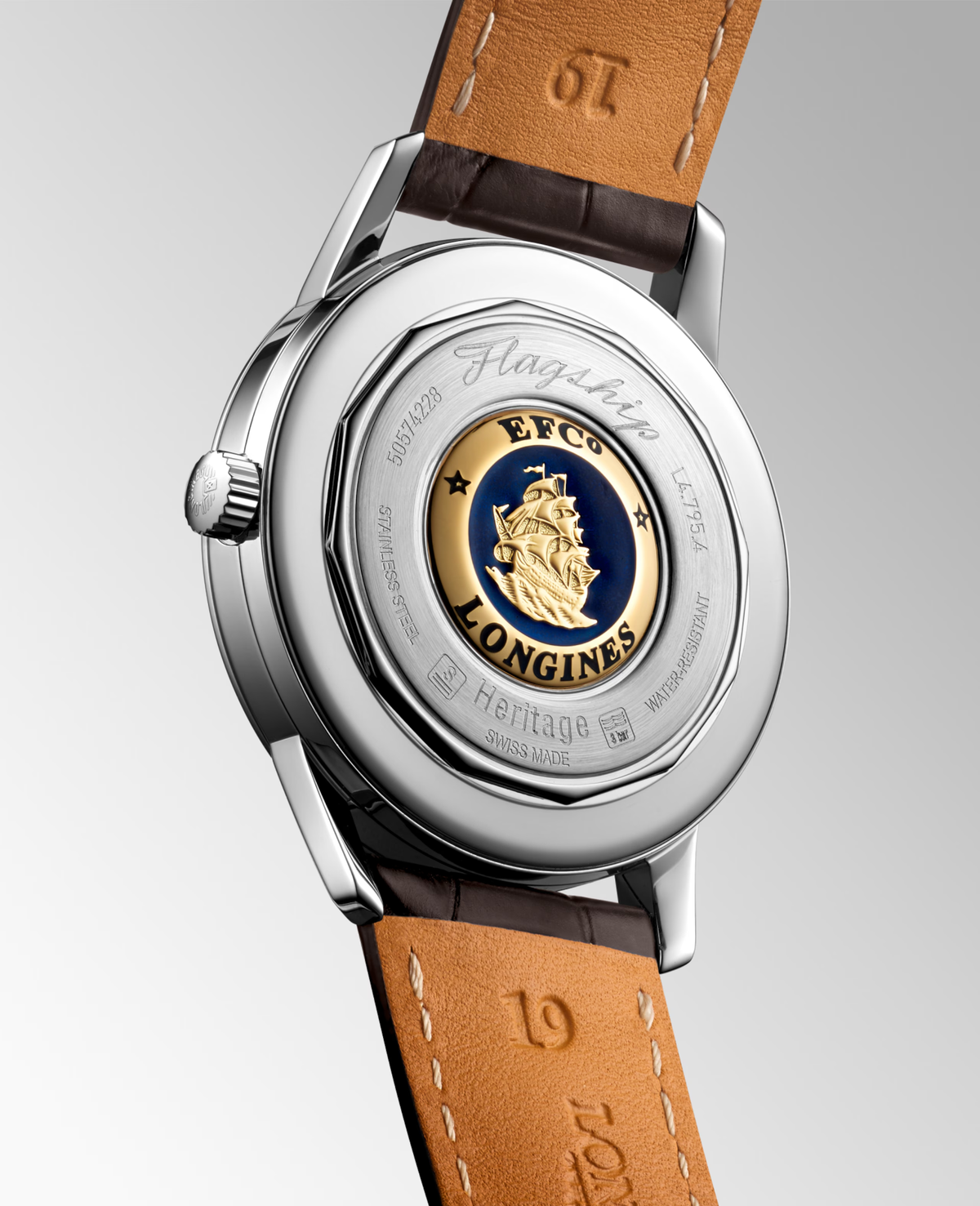 Longines Flagship Heritage 38.50mm Automatic Opaline Ivory Dial Brown Alligator Strap Watch