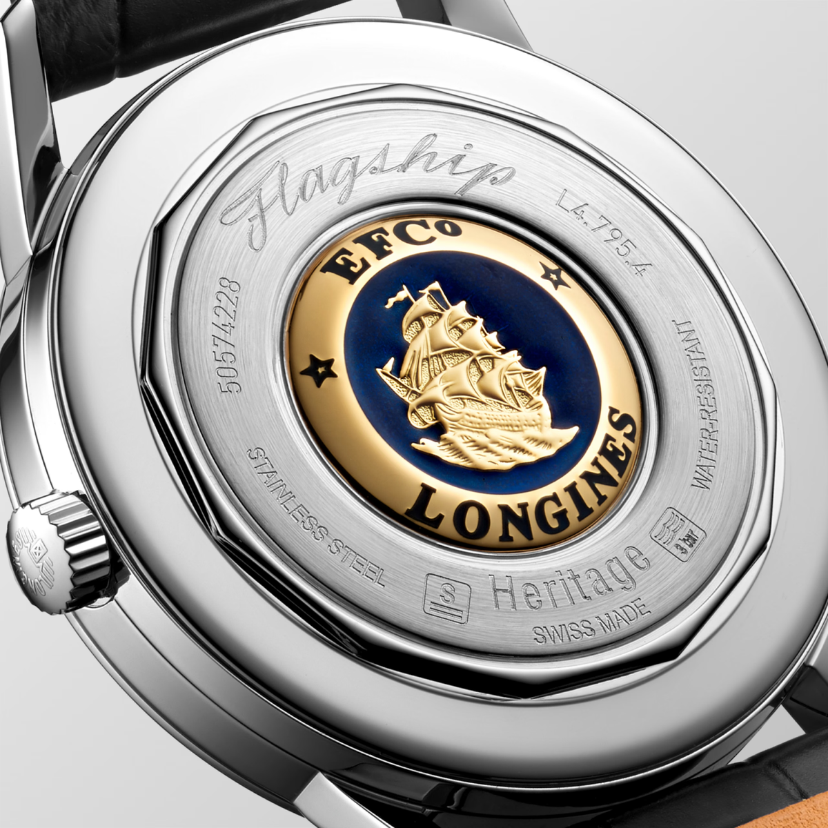 Longines Flagship Heritage 38.50mm Automatic Opaline Ivory Dial Brown Alligator Strap Watch
