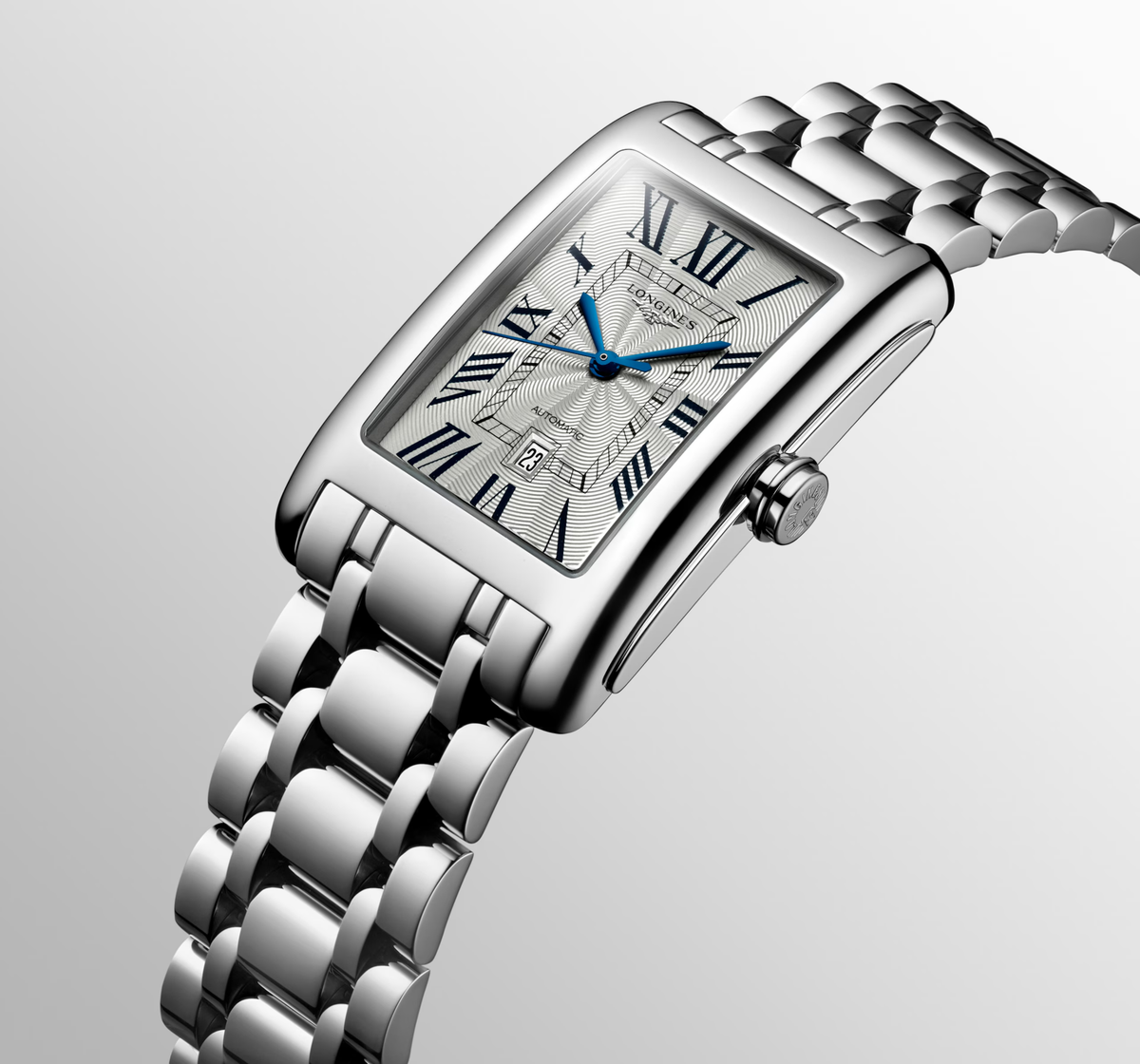 Longines DolceVita 27.70 x 43.80mm Automatic Silver "flinqué" Dial Stainless Steel Bracelet Watch