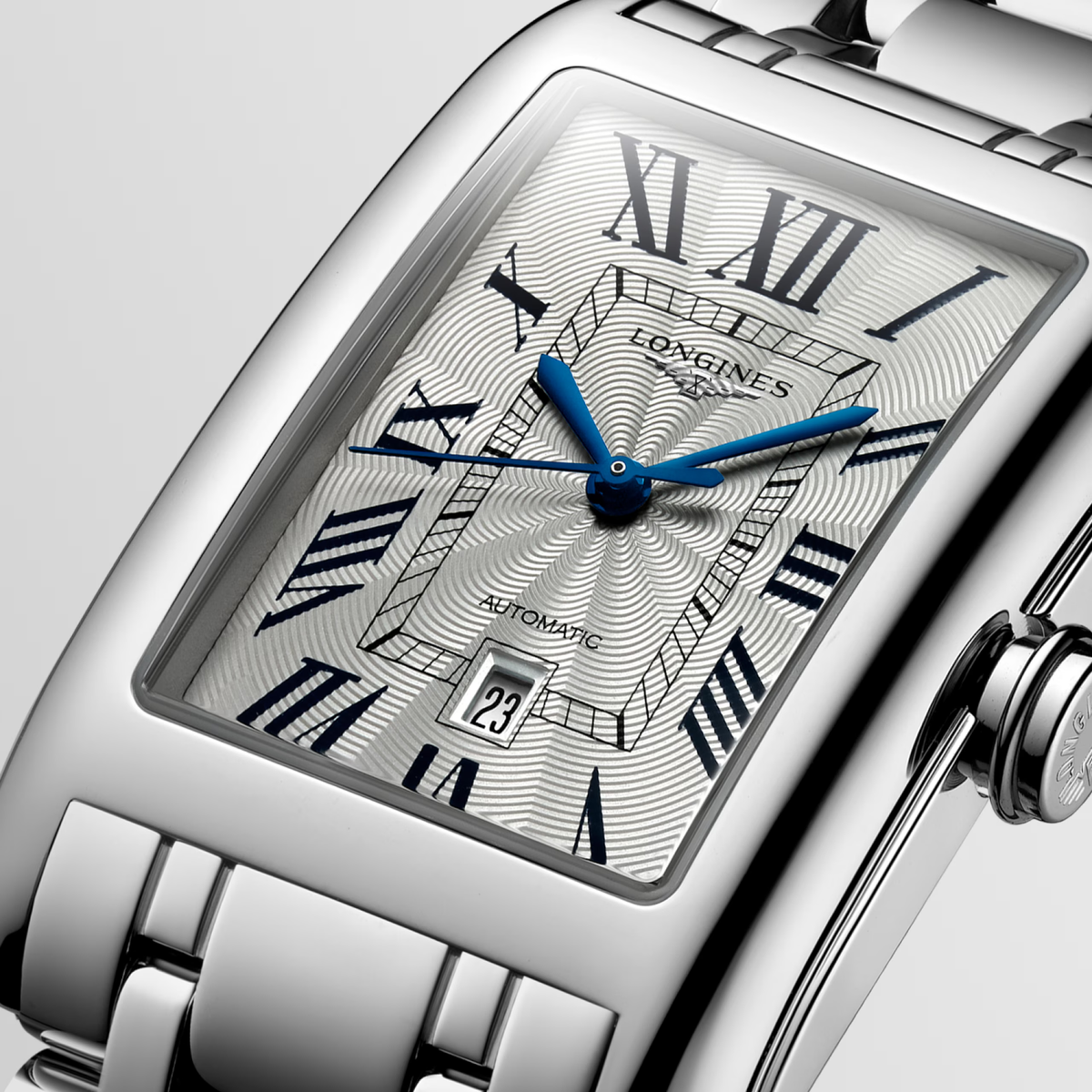 Longines DolceVita 27.70 x 43.80mm Automatic Silver "flinqué" Dial Stainless Steel Bracelet Watch