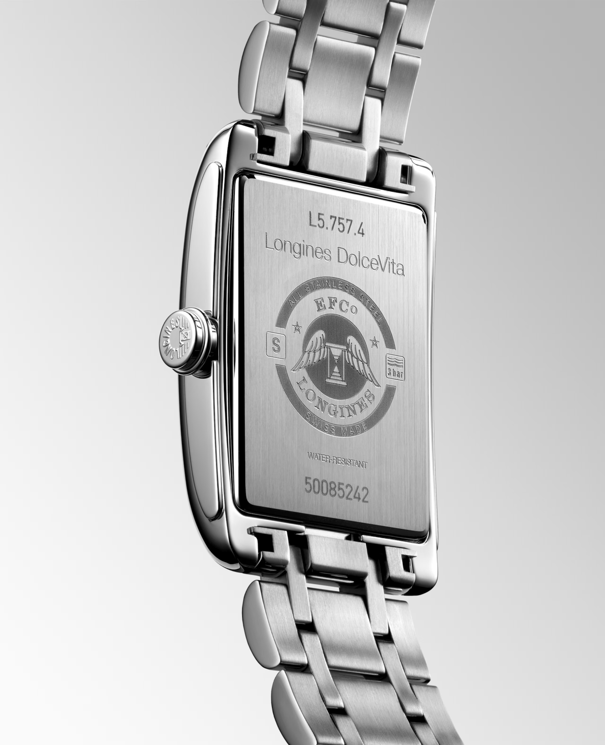 Longines DolceVita 27.70 x 43.80mm Automatic Silver "flinqué" Dial Stainless Steel Bracelet Watch