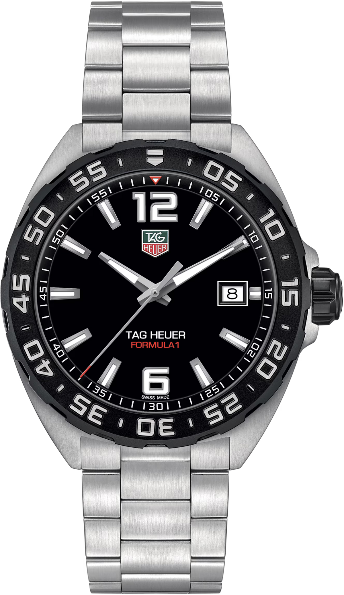 TAG Heuer Formula 1 41mm Quartz Black Opalin Applied Dial Silver Steel Watch