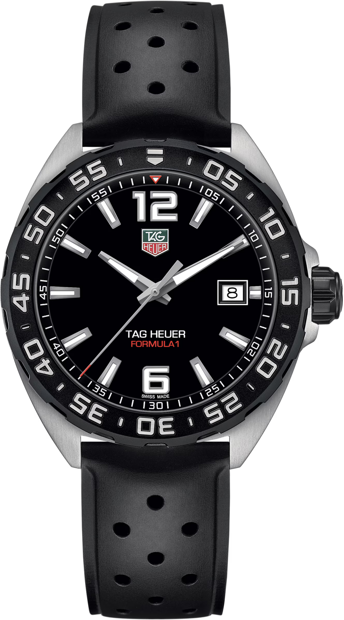 TAG Heuer Formula 1 41mm Quartz Black Opalin Dial Black Rubber Watch