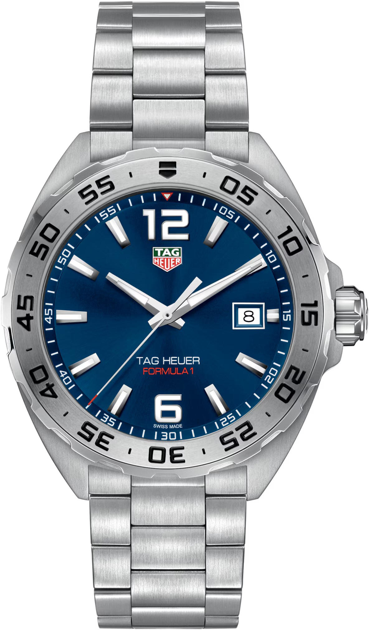 TAG Heuer Formula 1 41mm Quartz Blue Sunray brushed Dial Silver Steel Watch