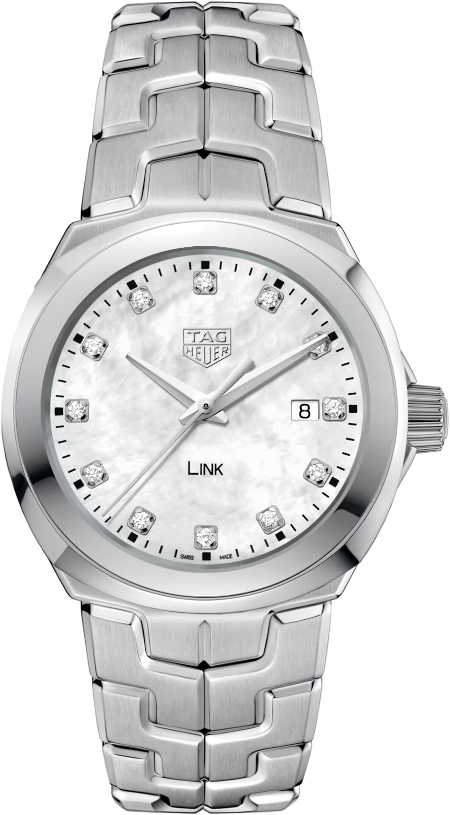 TAG Heuer Link 32mm Quartz White Applied Dial Silver Steel Watch