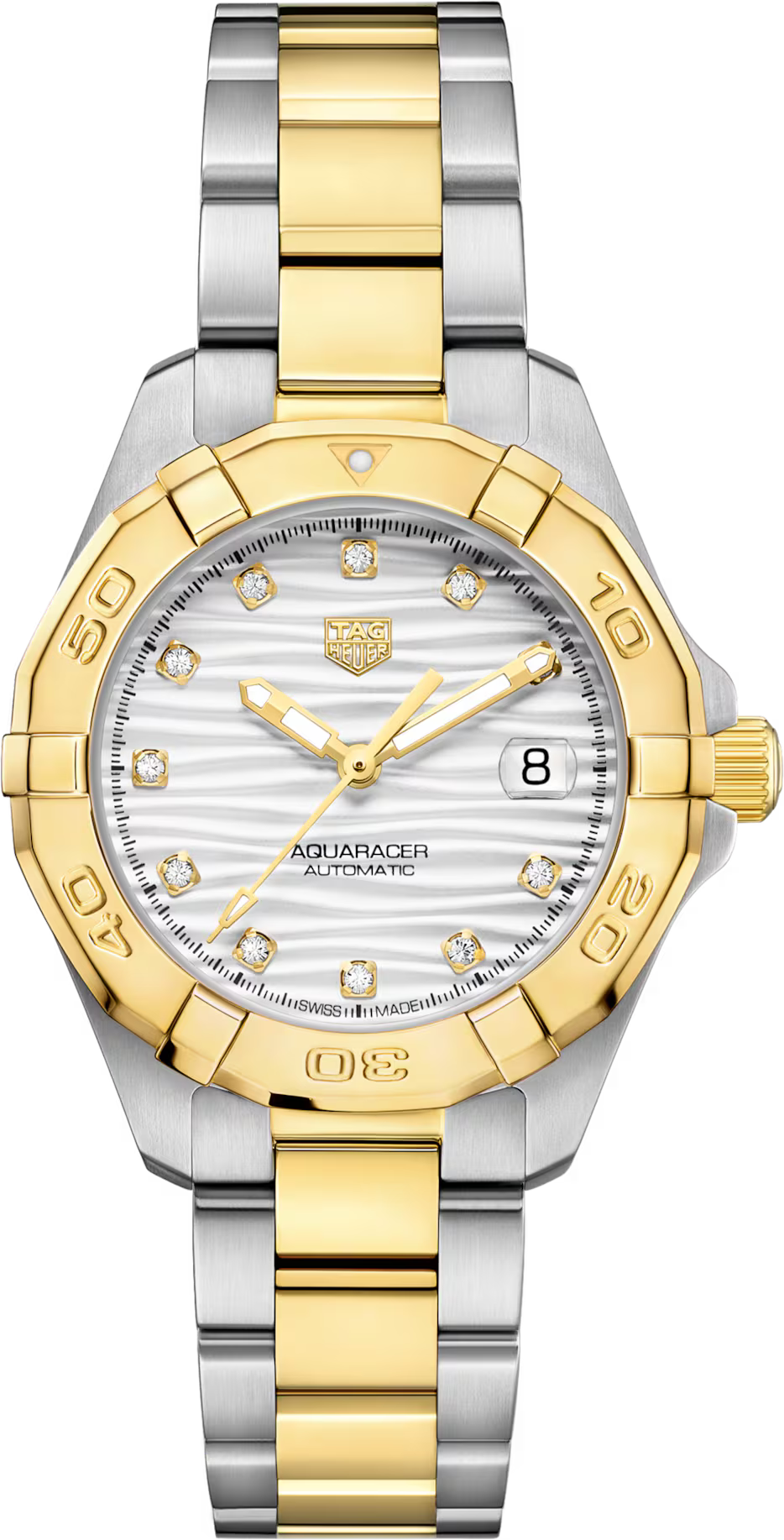 TAG Heuer Aquaracer 32mm Automatic Silver Dial Silver & gold Steel plated Watch