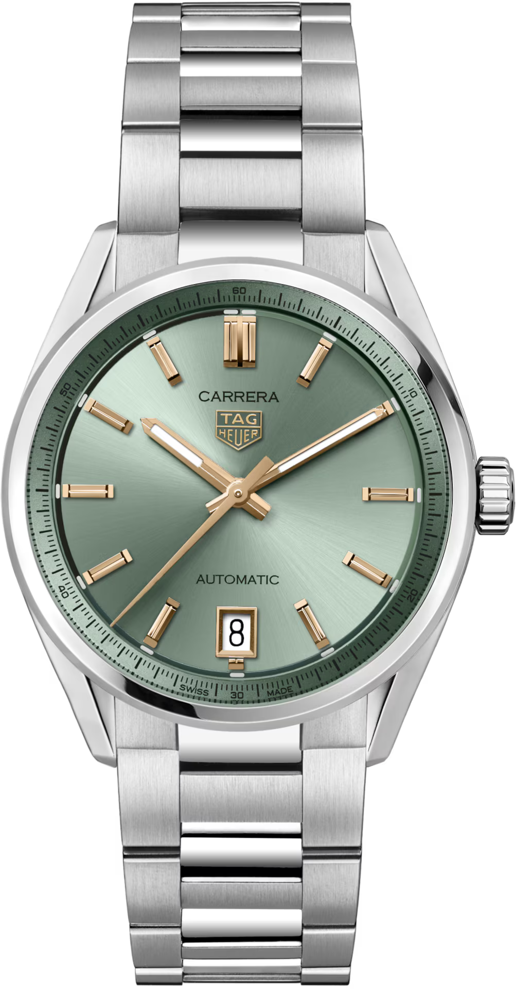 TAG Heuer Carrera 36mm Automatic Green Dial Silver Steel Watch