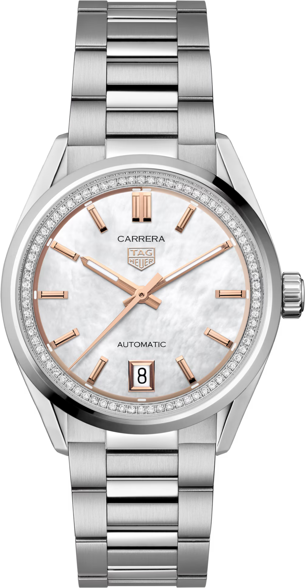 TAG Heuer Carrera 36mm Automatic White Dial Silver Steel Watch