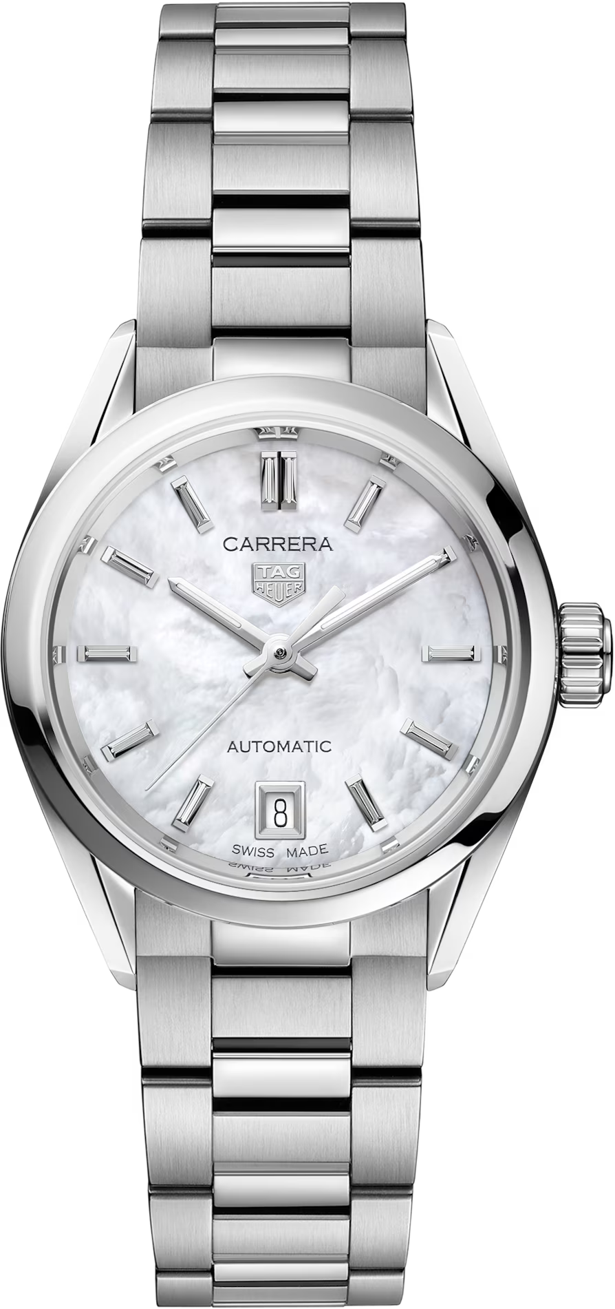 TAG Heuer Carrera 29mm Automatic White Dial Silver Steel Watch