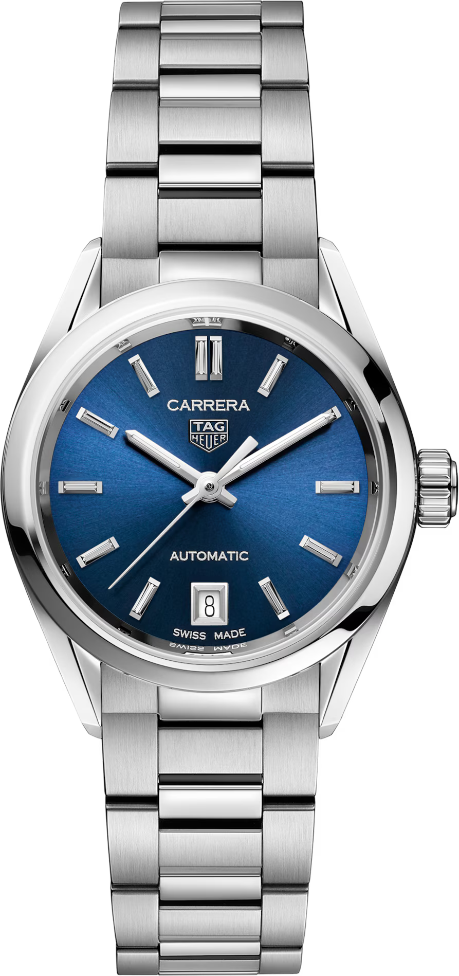 TAG Heuer Carrera 29mm Automatic Blue Dial Silver Steel Watch