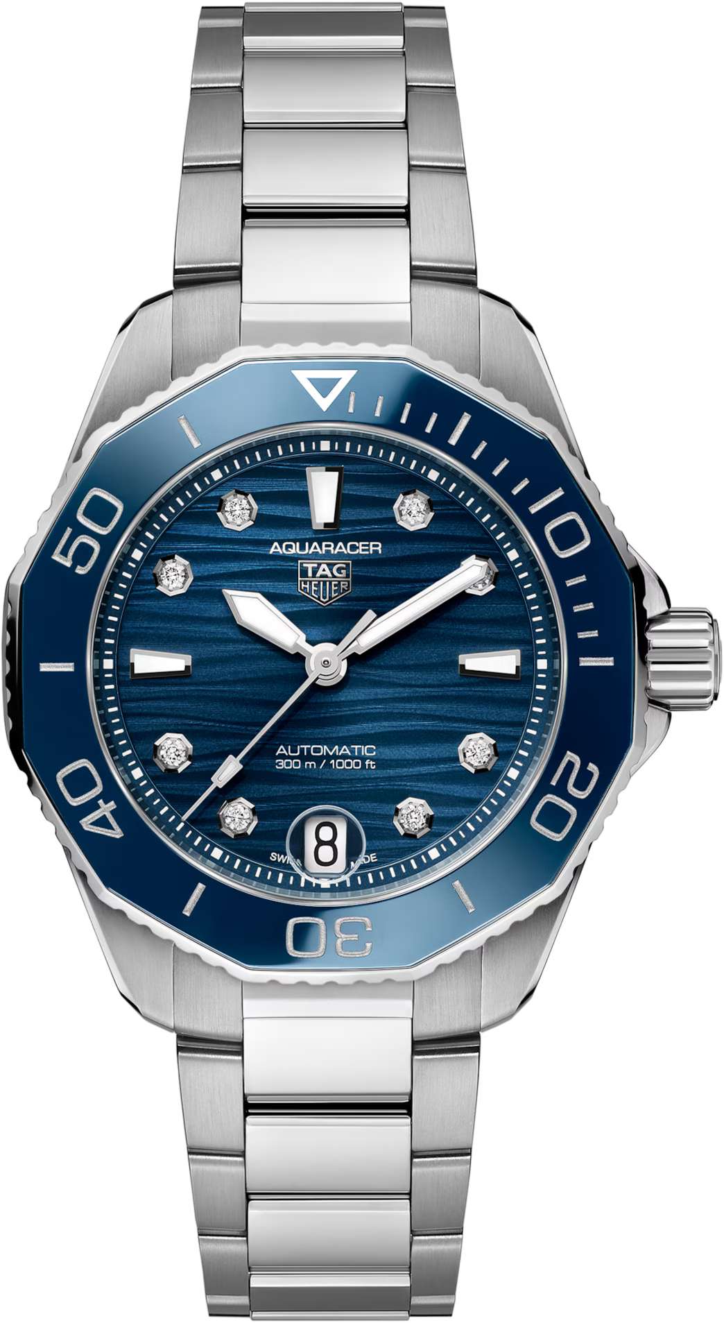 TAG Heuer Aquaracer 36mm Automatic Blue Dial Silver Steel Watch