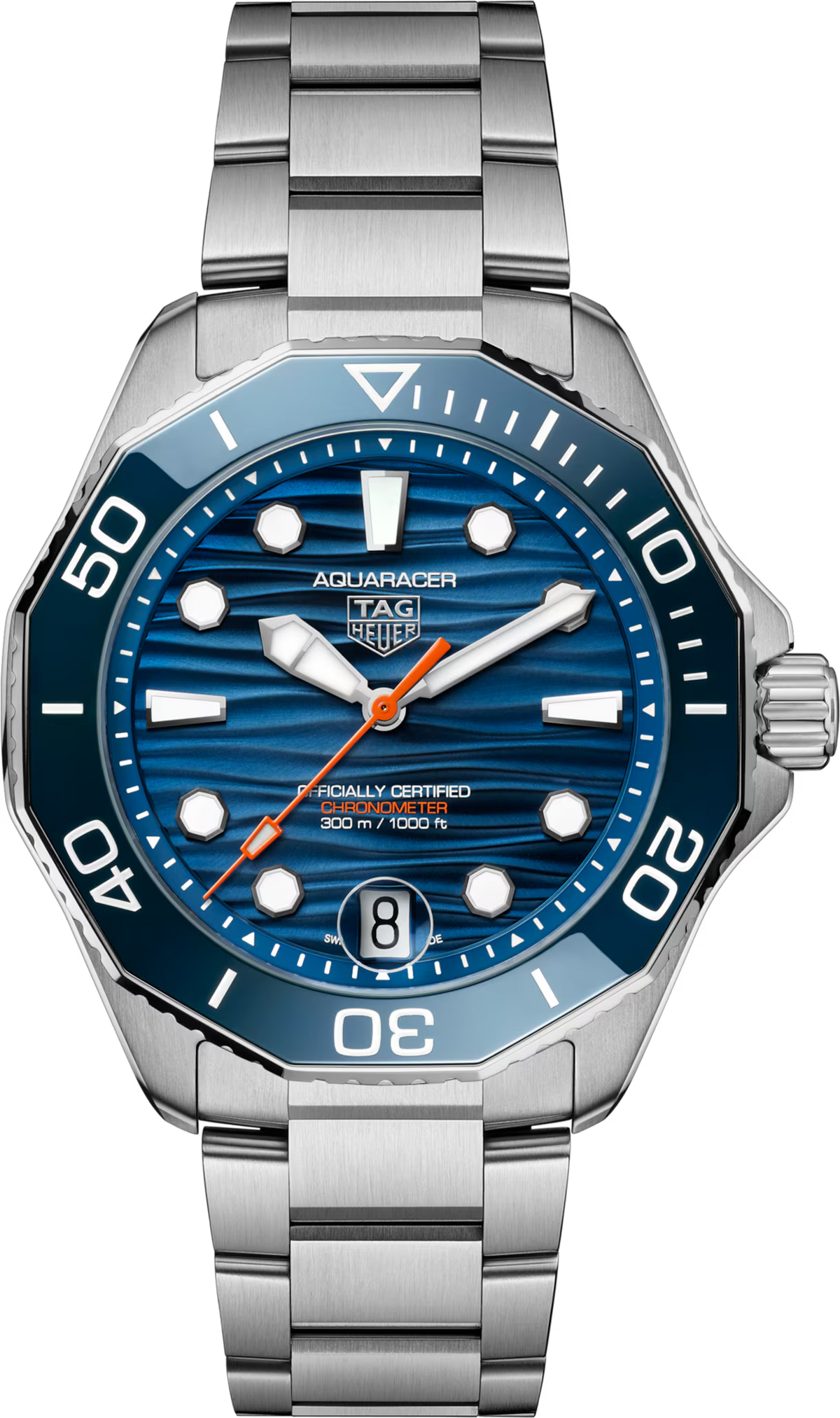 TAG Heuer Aquaracer 42mm Automatic Blue Dial Silver Steel Watch