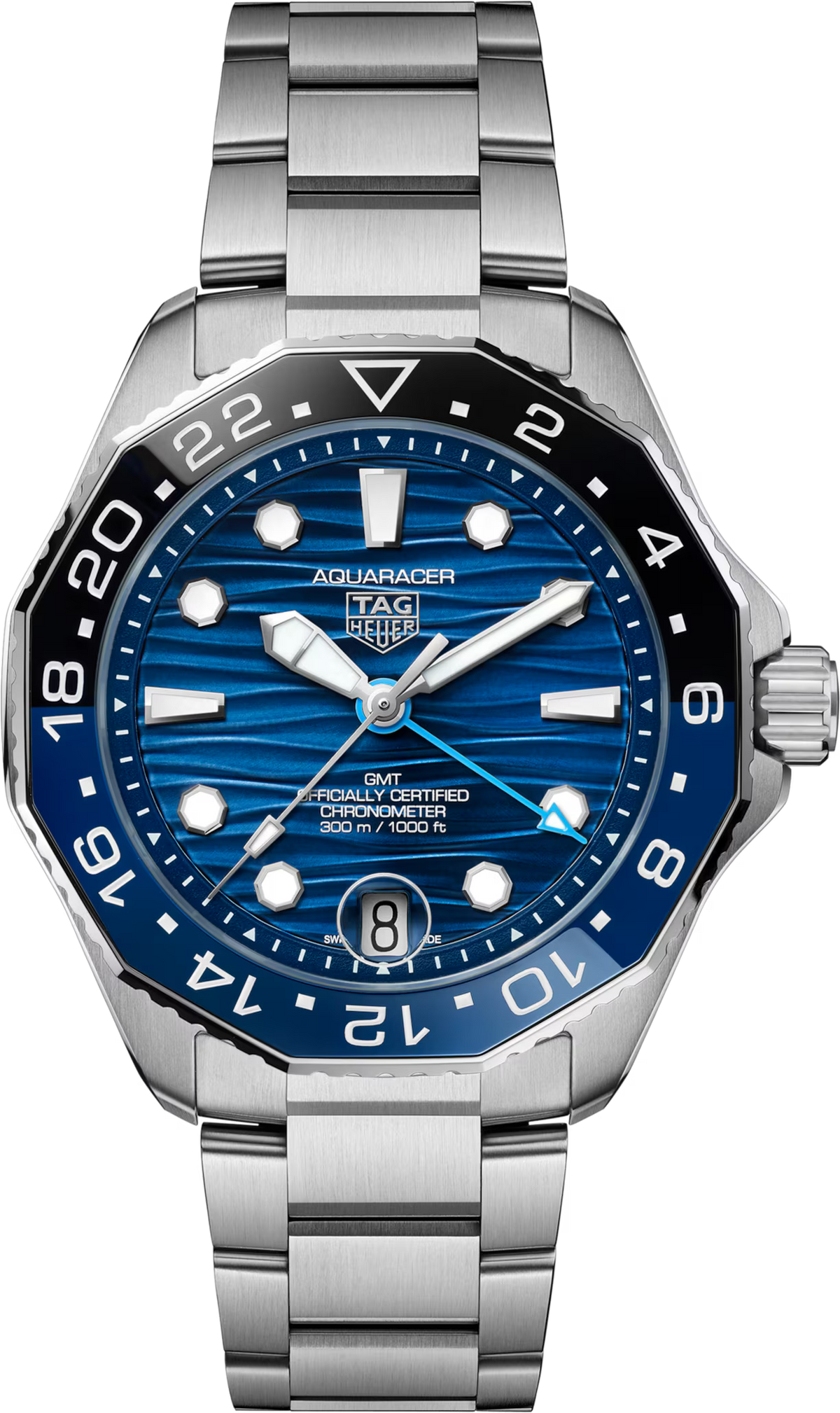 TAG Heuer Aquaracer 42mm Automatic Blue Sunray brushed Dial Silver Steel Watch