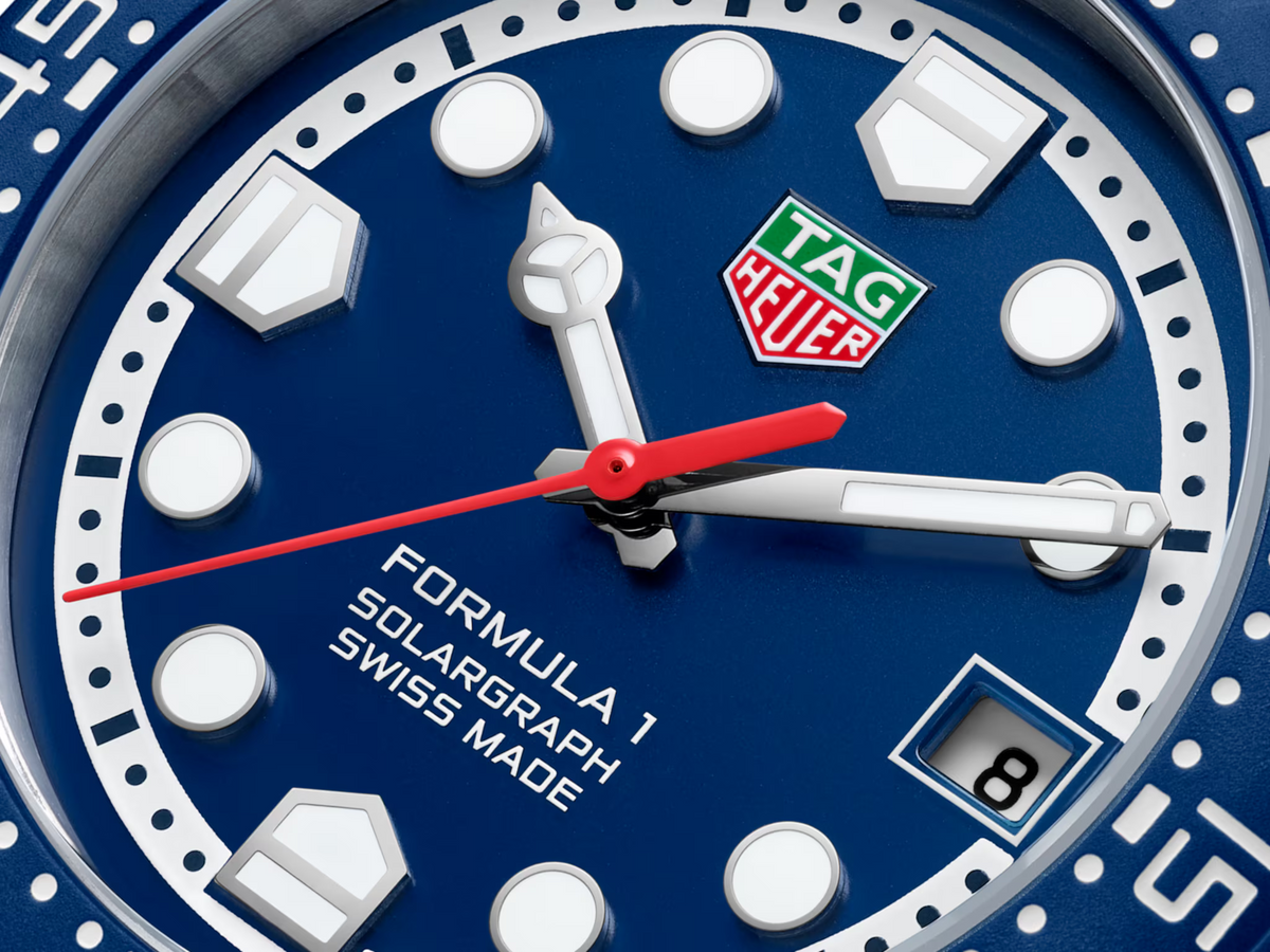 TAG Heuer Formula 1 38mm Solargraph Blue Opalin Dial Silver Steel Watch
