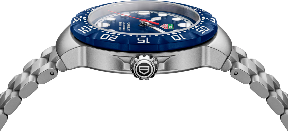 TAG Heuer Formula 1 38mm Solargraph Blue Opalin Dial Silver Steel Watch
