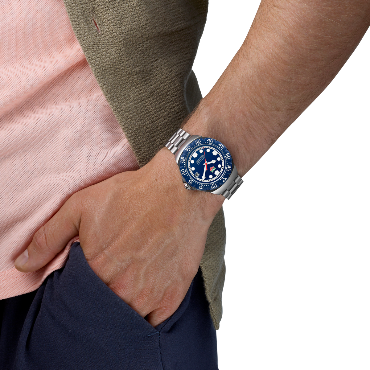 TAG Heuer Formula 1 38mm Solargraph Blue Opalin Dial Silver Steel Watch