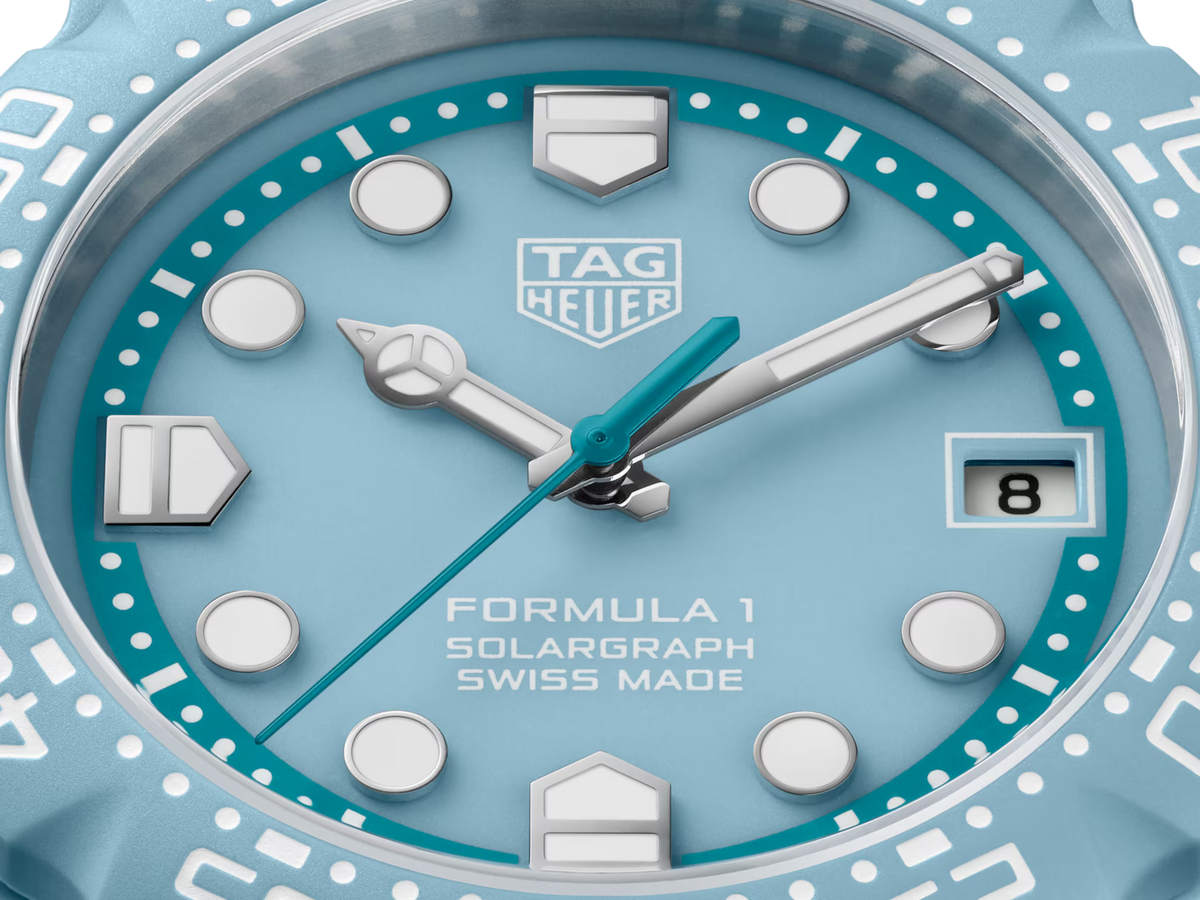 TAG Heuer Formula 1 38mm Solargraph Blue Opalin Dial Blue Rubber Watch