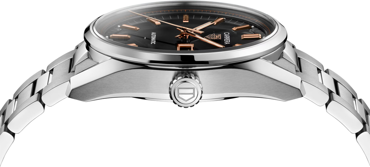 TAG Heuer Carrera 41mm Automatic Black Opalin Dial Silver Steel Watch