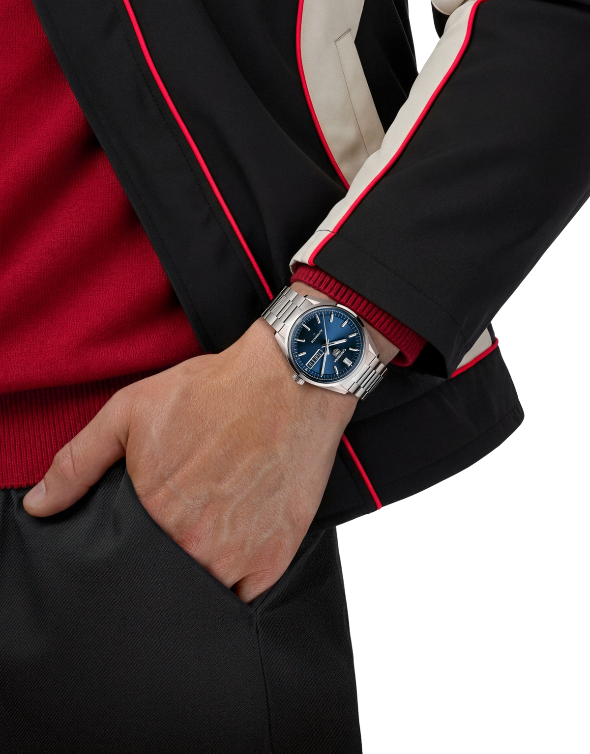 TAG Heuer Carrera 41mm Automatic Blue Sunray brushed Dial Silver Steel Watch