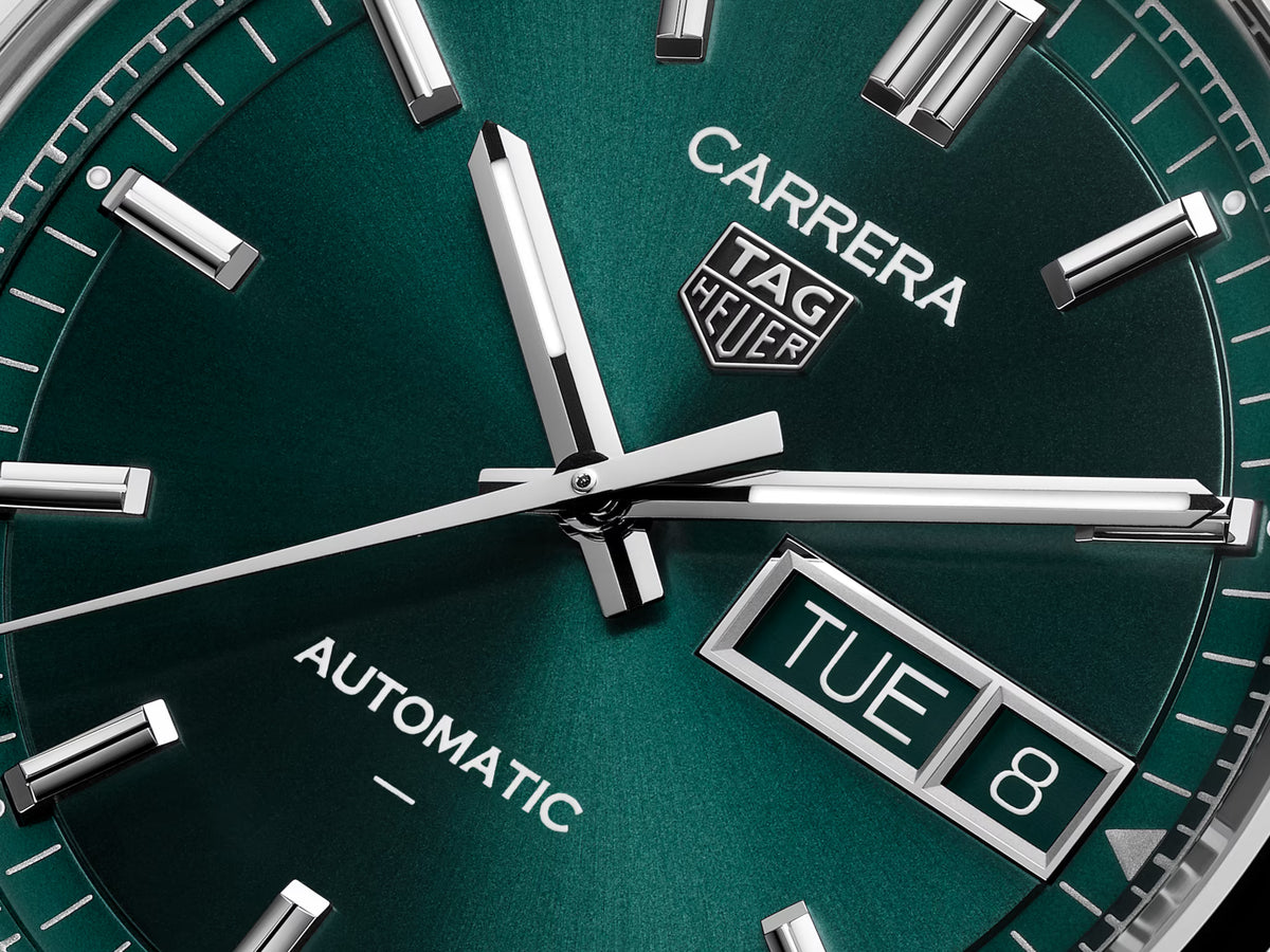 TAG Heuer Carrera 41mm Automatic Green Dial Silver Steel Watch