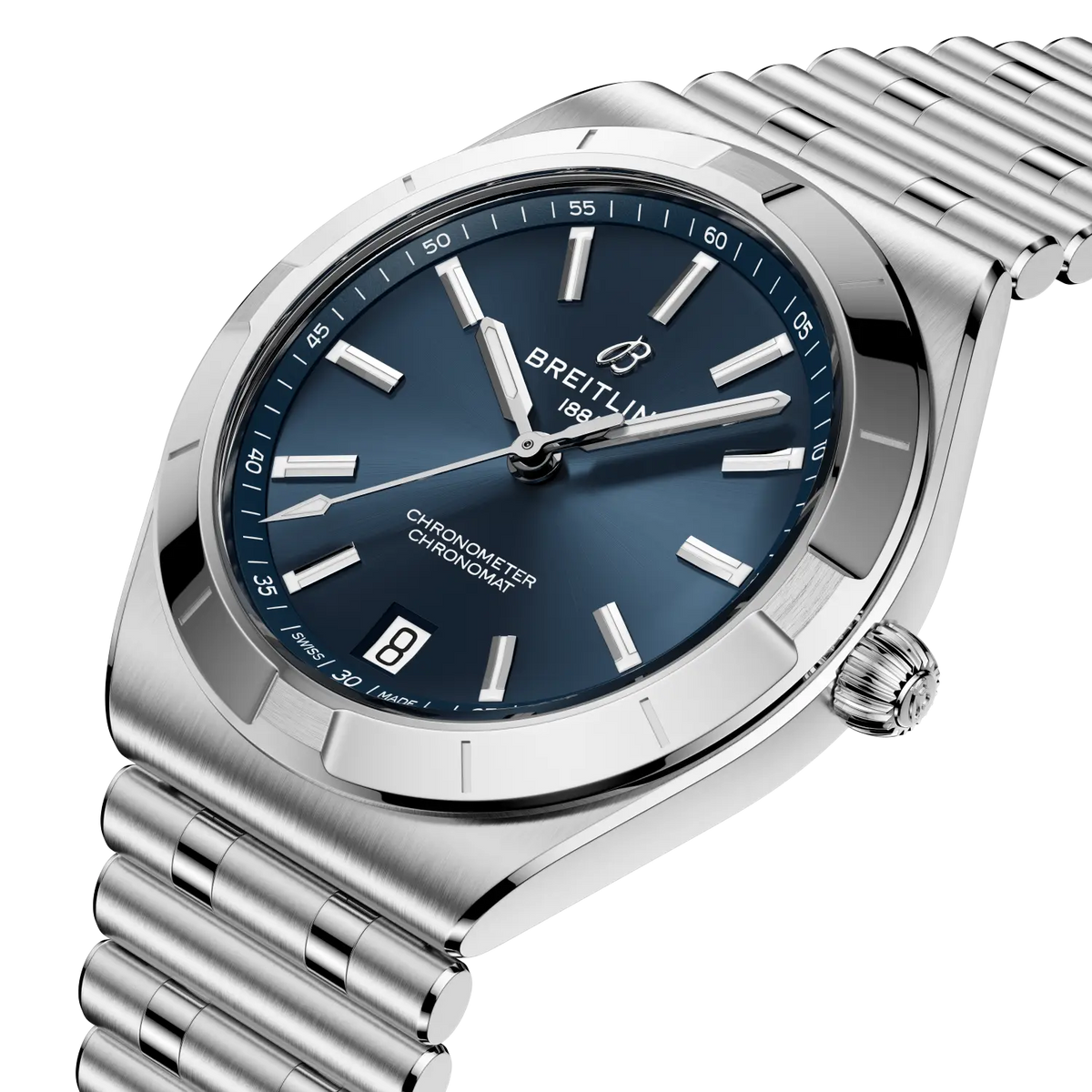 Breitling Chronomat 36.0mm Automatic Blue Dial Stainless Steel Bracelet Watch