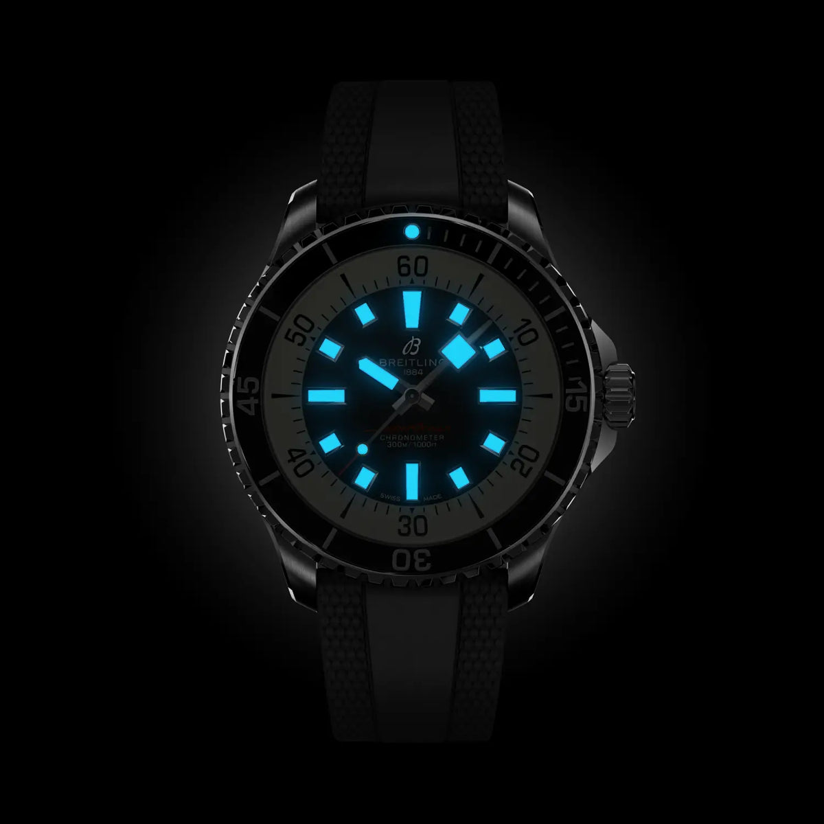 Breitling Superocean 44.0mm Automatic Black Dial Black Rubber Strap Watch