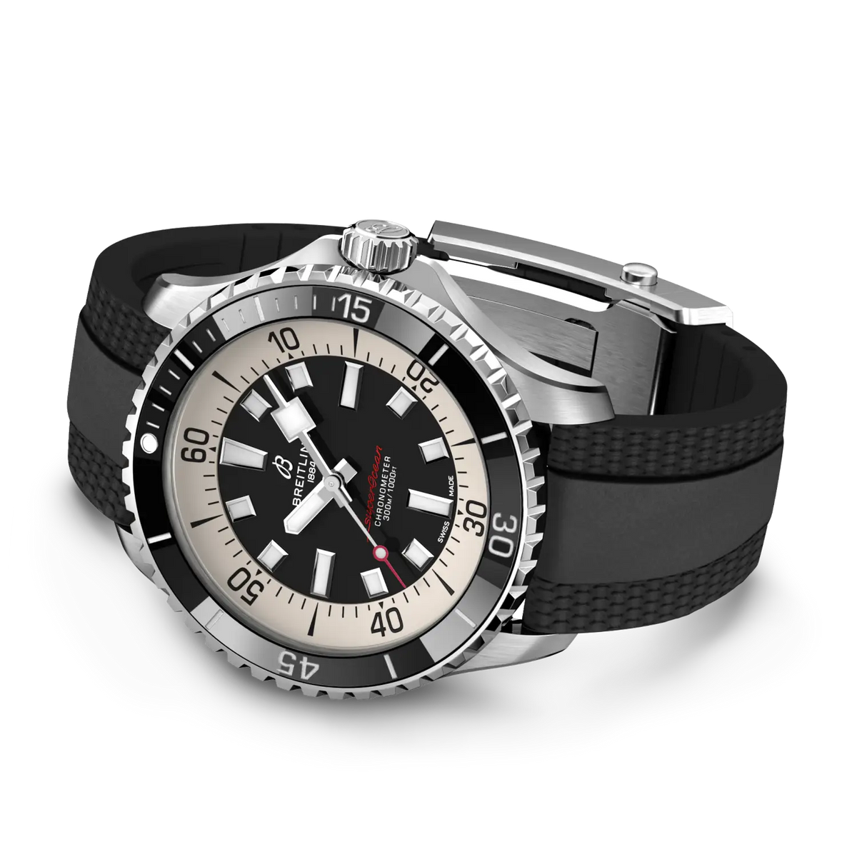 Breitling Superocean 44.0mm Automatic Black Dial Black Rubber Strap Watch