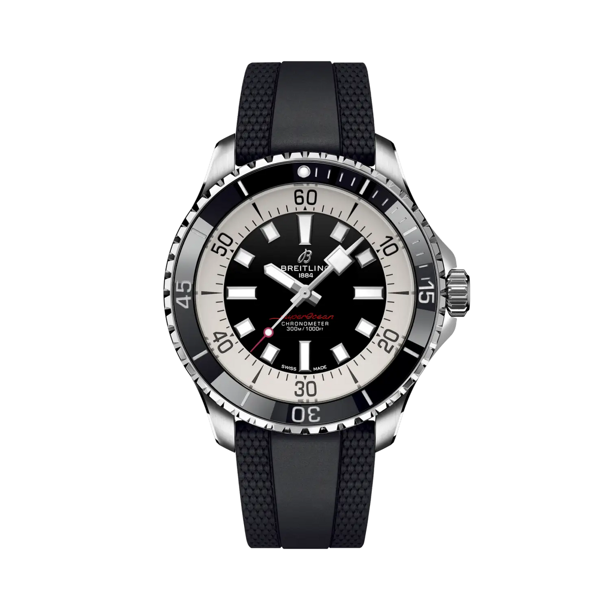 Breitling Superocean 44.0mm Automatic Black Dial Black Rubber Strap Watch