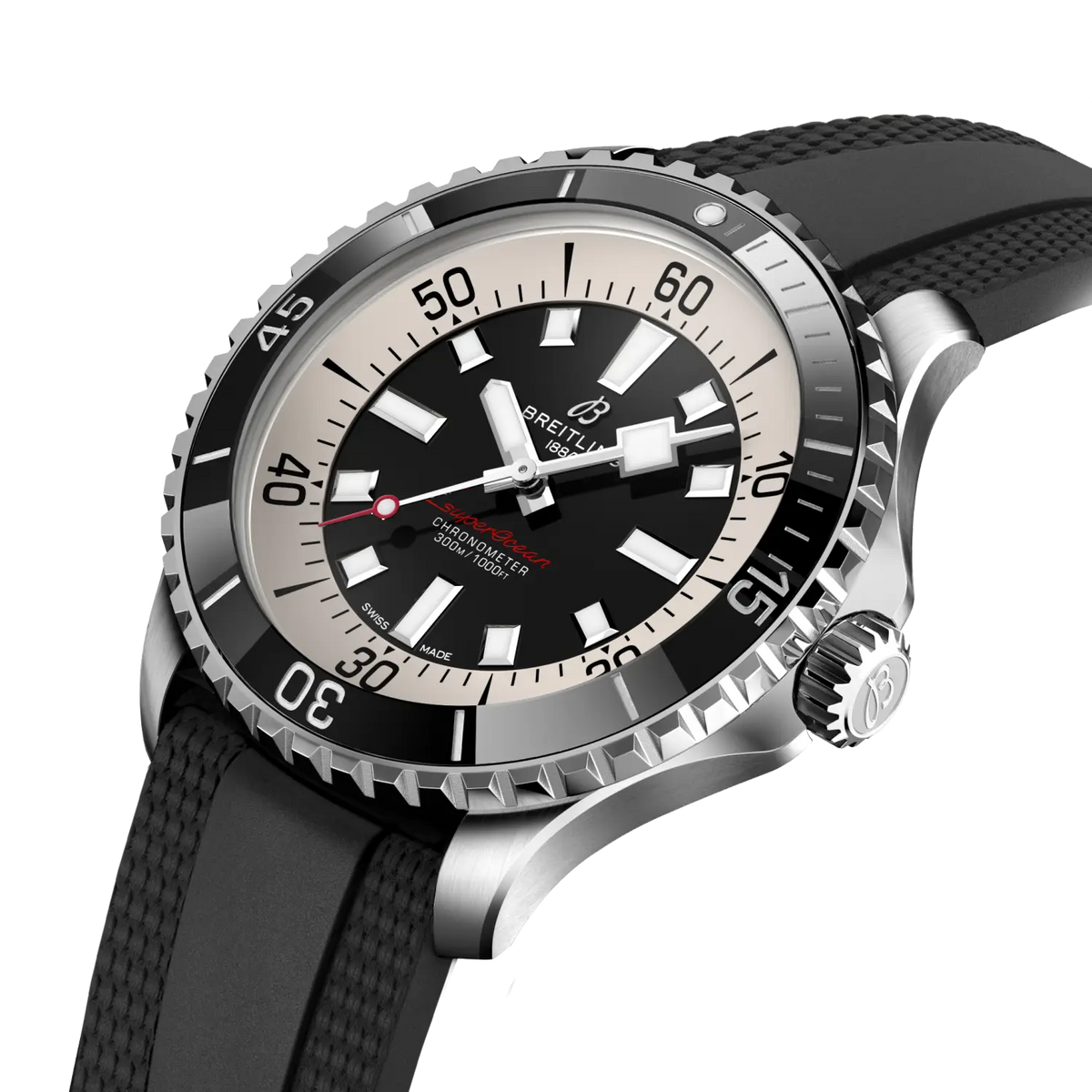 Breitling Superocean 44.0mm Automatic Black Dial Black Rubber Strap Watch