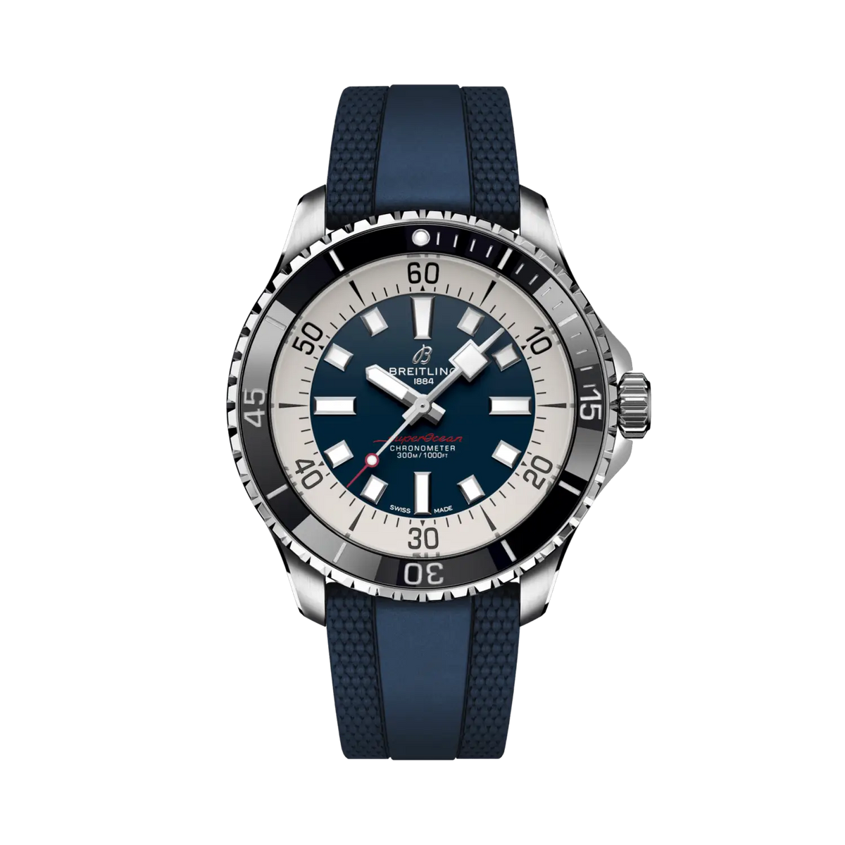 Breitling Superocean 44.0mm Automatic Blue Dial Blue Rubber Strap Watch