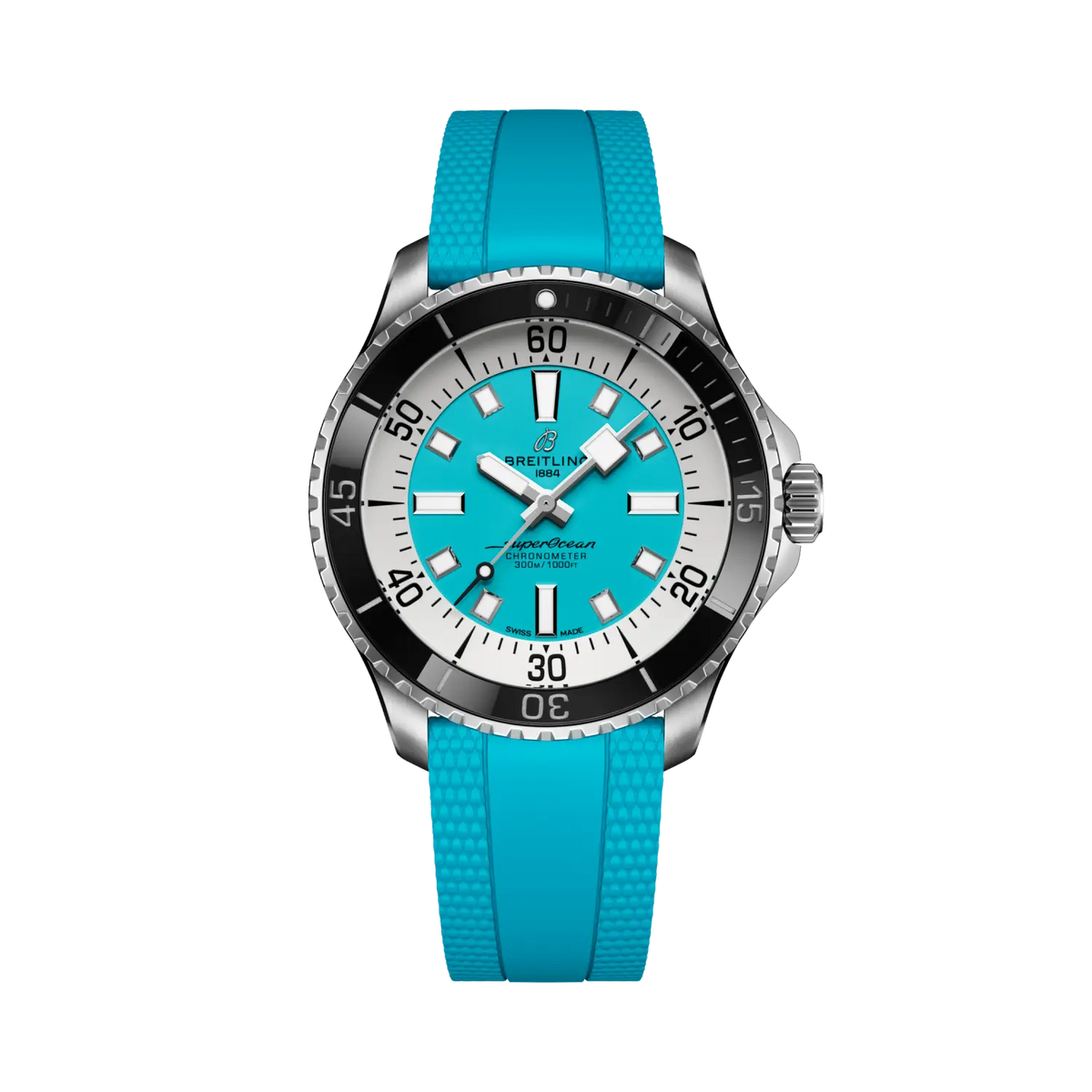 Breitling Superocean 44.0mm Automatic Turquoise Dial Rubber Strap Watch