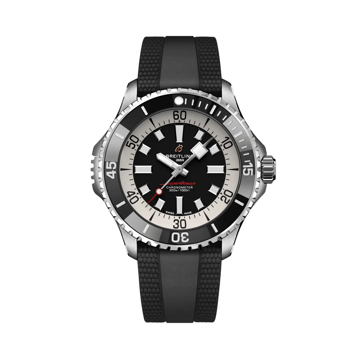 Breitling Superocean 46.0mm Automatic Black Dial Black Rubber Strap Watch