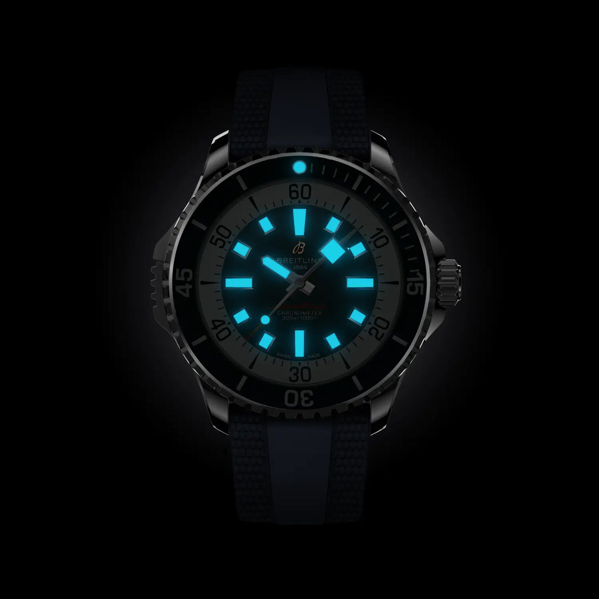 Breitling Superocean 46.0mm Automatic Blue Dial Blue Rubber Strap Watch