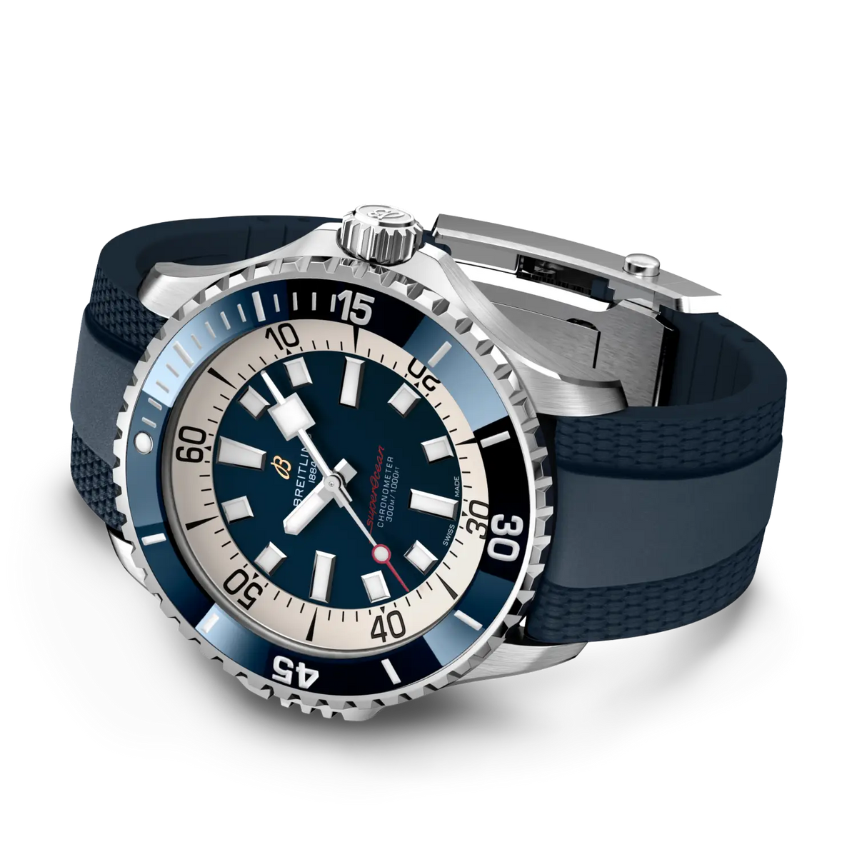 Breitling Superocean 46.0mm Automatic Blue Dial Blue Rubber Strap Watch